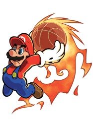 Mario haciendo una clavada en Mario_Hoops_3-on-3