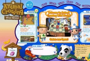 Sitio web americano de Animal Crossing: Wild World
